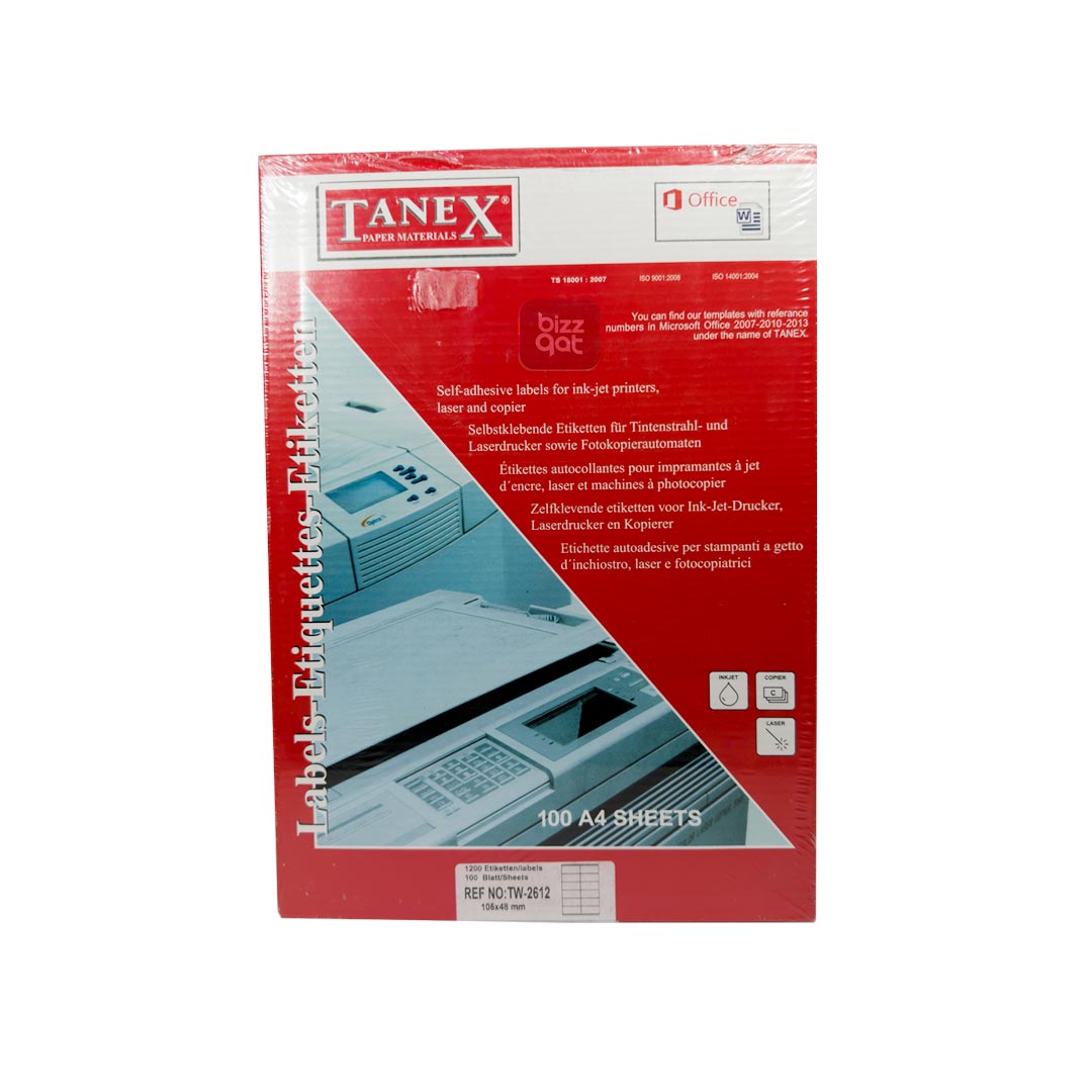 Tanex 2 Labels A4 210X148.5mm TW2102