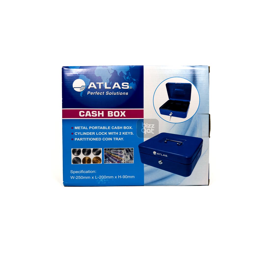 CASH BOX ATLAS W250XL200XH90mm BLUE